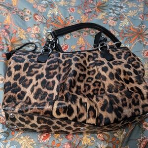 DANIER leather Leopard print shoulder bag